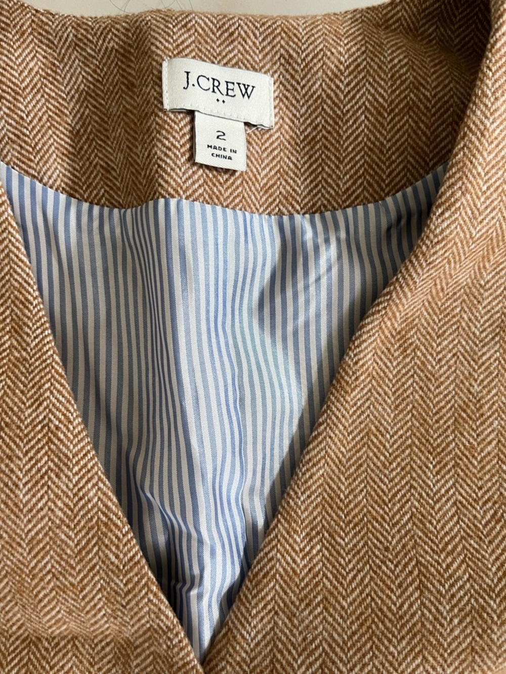 J Crew Two-Piece Brown Tweed Vest & Skirt Set - Picture 7 of 12